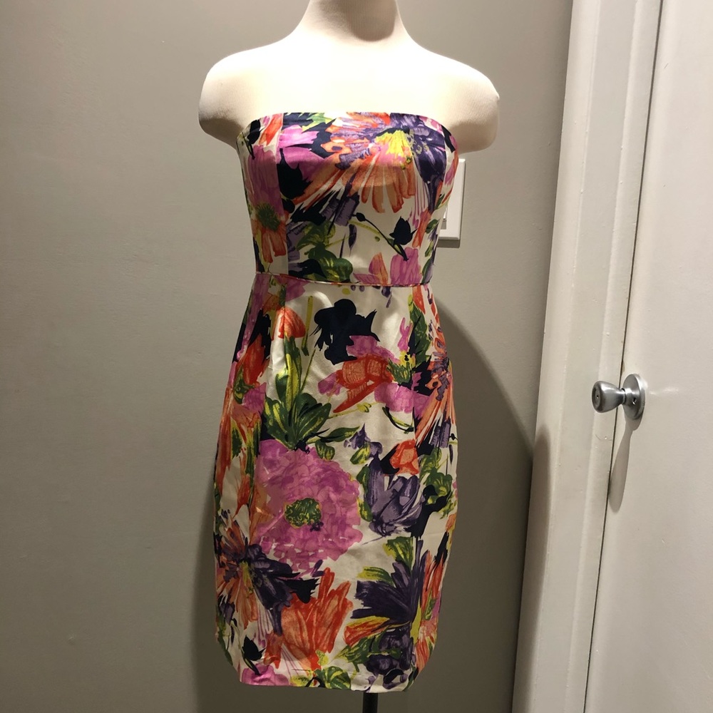 J. Crew Floral Strapless Dress